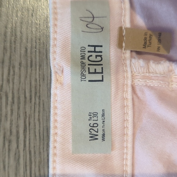 Topshop Moto Leigh Light Pink Super Soft Stretch Jeans - Size 26 Great Condition - Picture 3 of 5